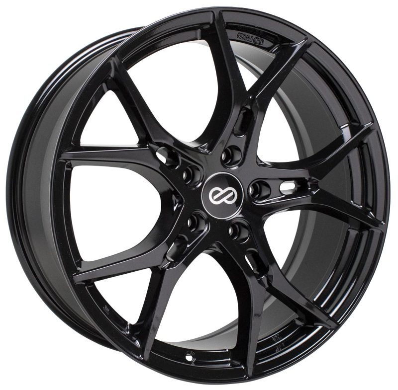 Enkei Vulcan 18X8.0 45mm Offset 5x114.3 Bolt 72.6mm Bore Gloss Black Wheel - 517-880-6545BK