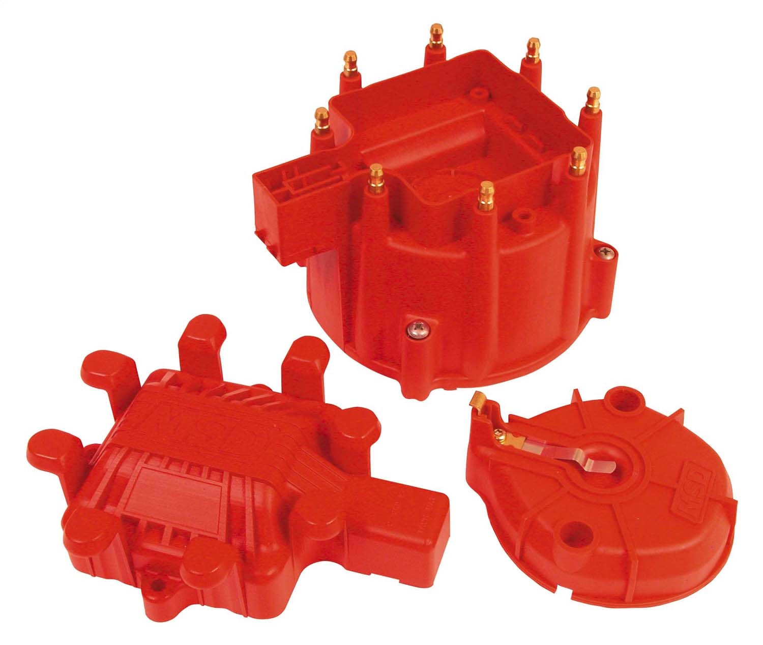 Distributor Cap And Rotor Kit; Incl. HEI Cap/Rotor/Coil Cover; Extreme; Red; - 84023
