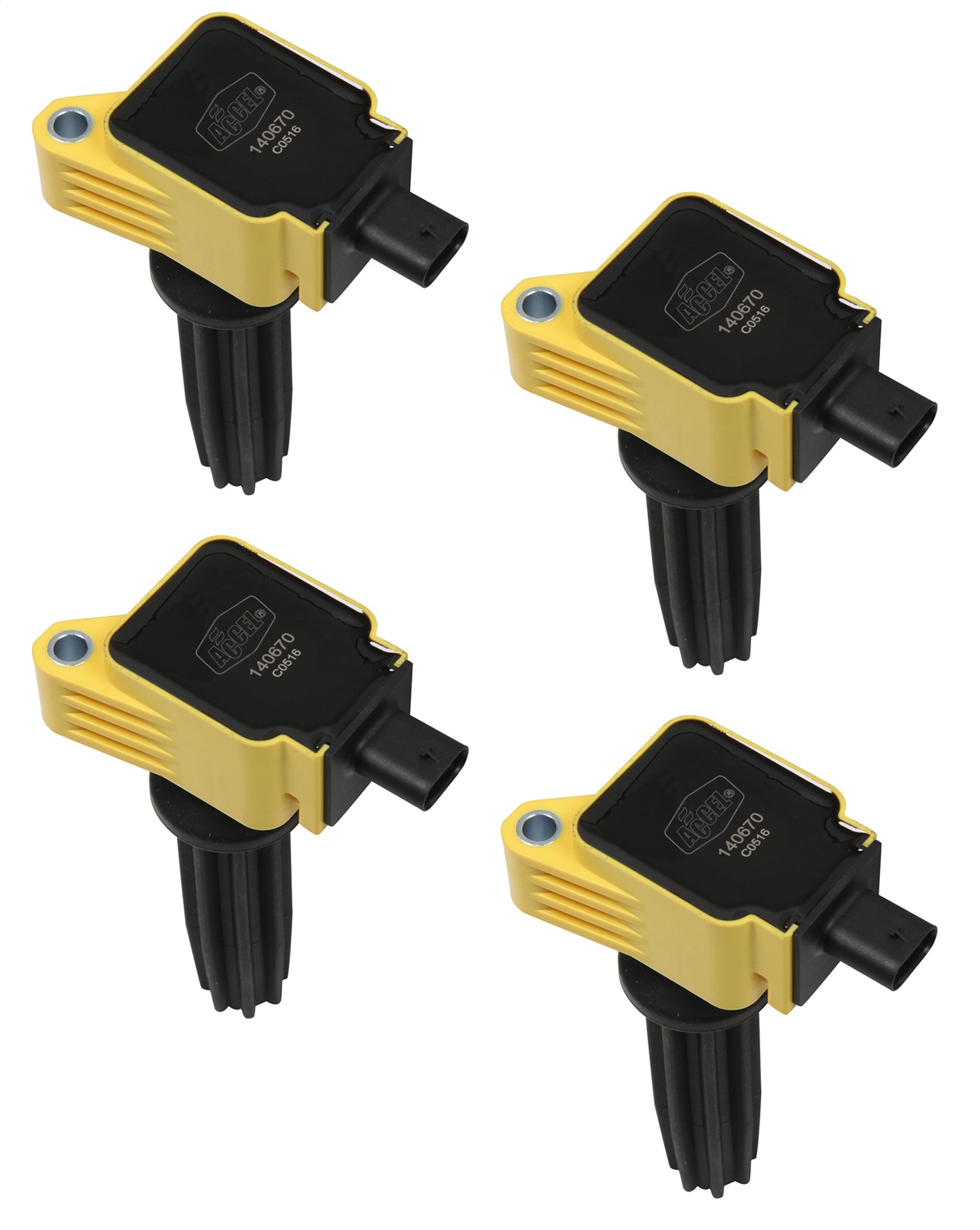 SuperCoil Direct Ignition Coil Set; OEM Replacement; Yellow; Set Of 4; - 140670-4
