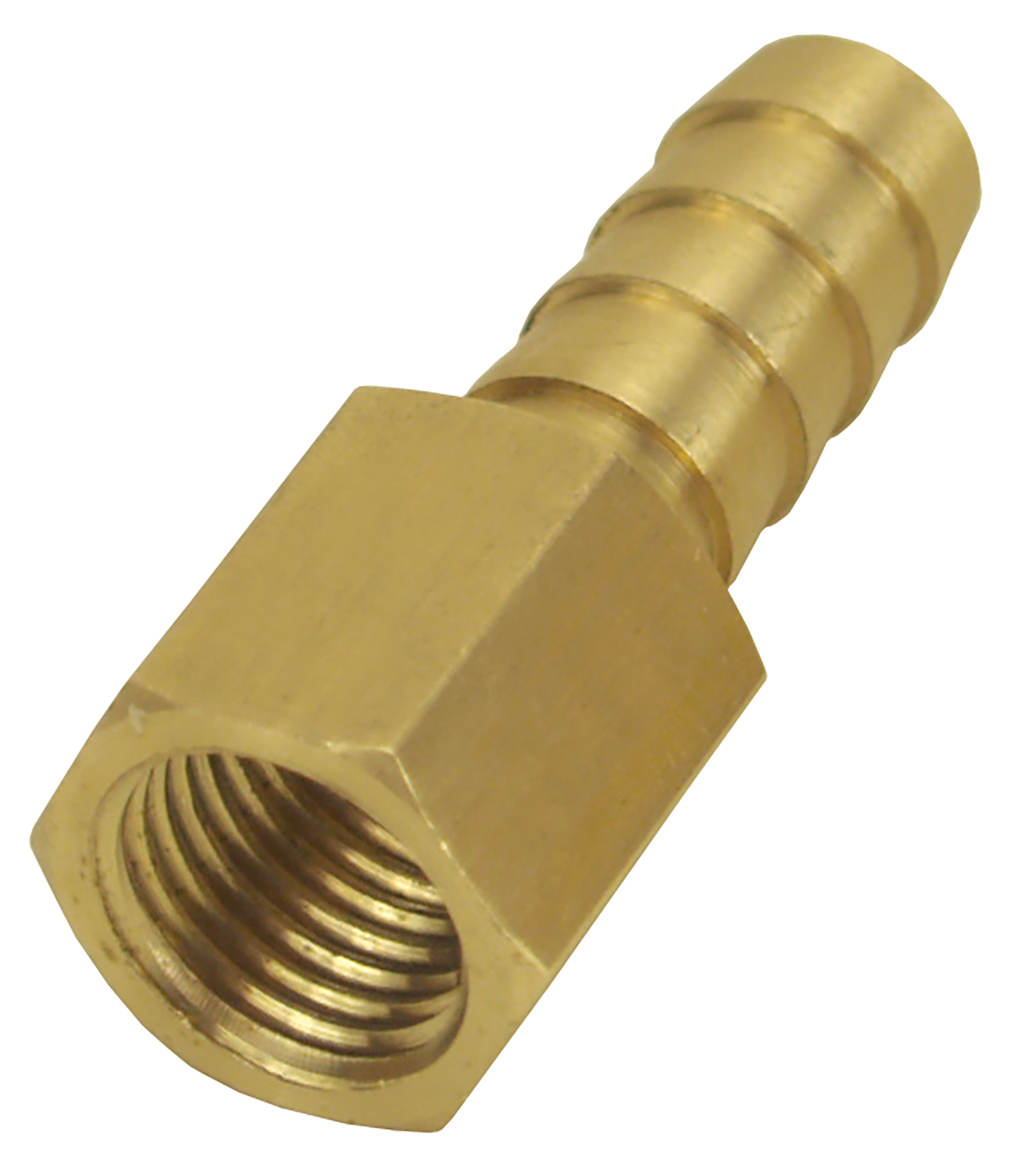 Straight Hose Barb Fitting, 1/4" NPT Female x 3/8" Barb, Each - 98104