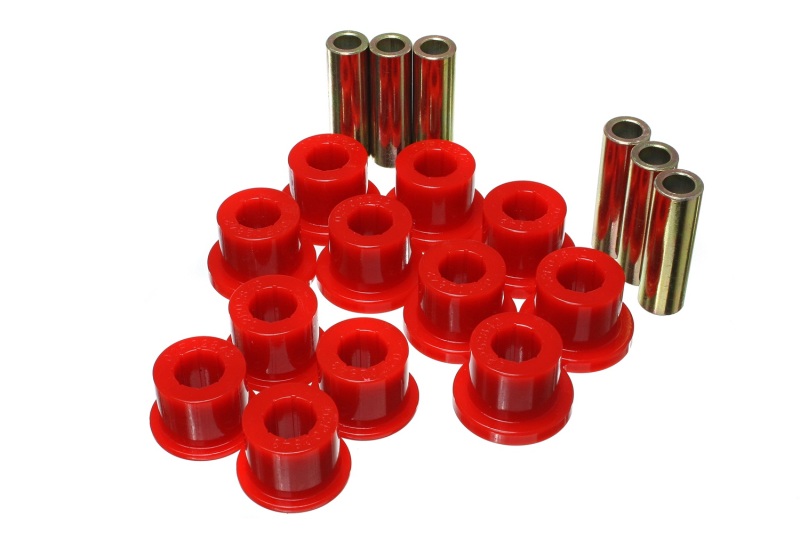 Leaf Spring Bushing Set; Red; Rear; Performance Polyurethane; - 8.2116R