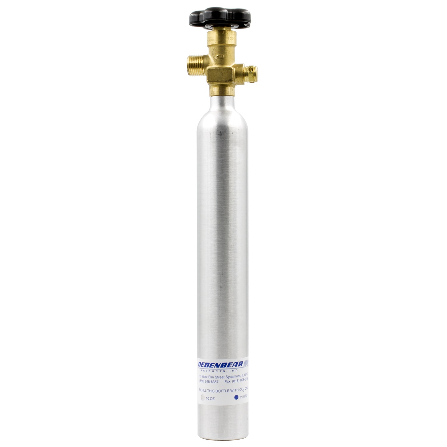 CO2 BOTTLE WITH VALVE; 10 OUNCE CAPACITY - AB10V