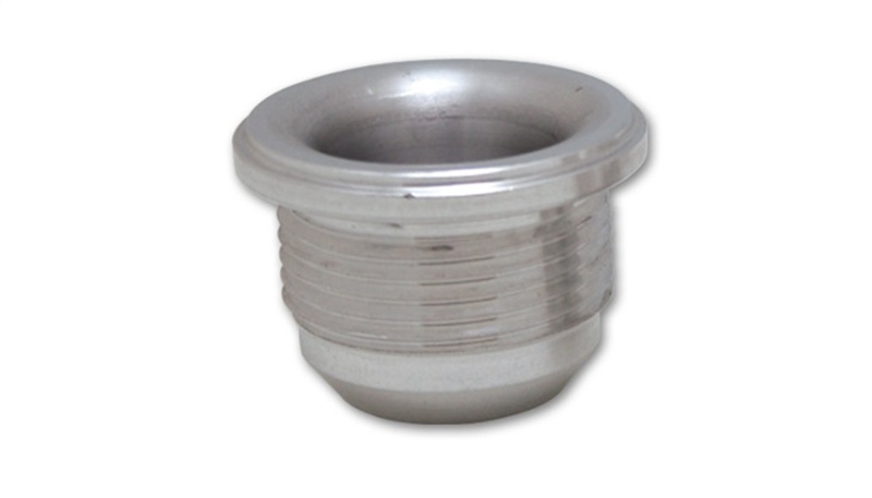 Male -6AN Mild Steel Weld Bung; 9/16-18 SAE Thread; 7/8 in. Flange O.D.; - 11251