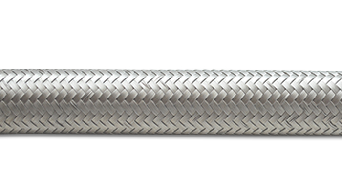 Stainless Steel Braided Flex Hose; Size: -4AN; Hose ID 0.22in.; 20ft. Roll; - 11924