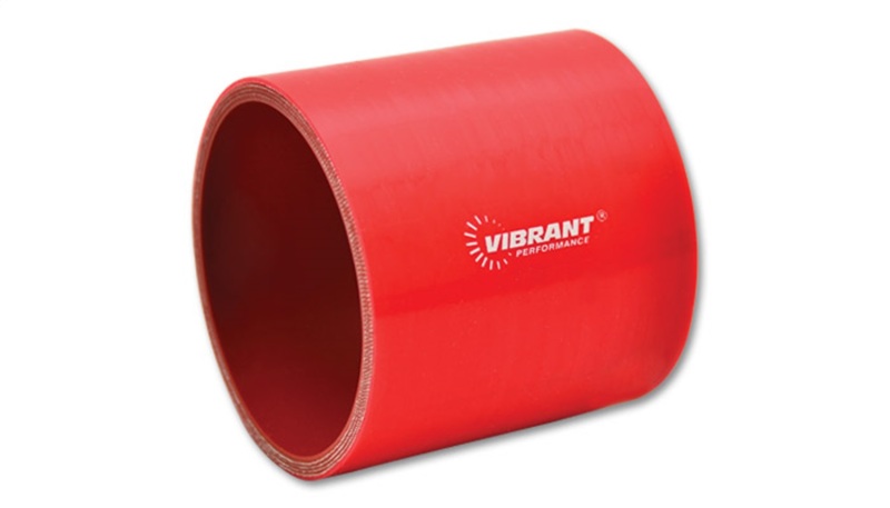 Vibrant 4 Ply Reinforced Silicone Straight Hose Coupling - 3in I.D. x 3in long (RED) - 2714R