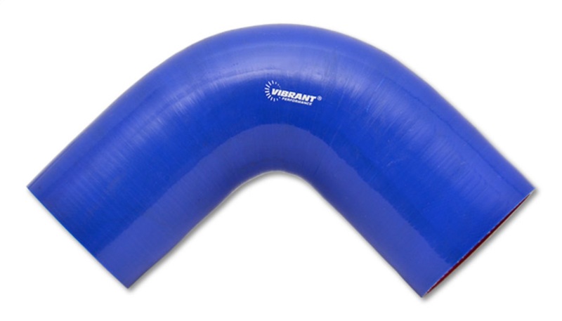 Vibrant 4 Ply Reinforced Silicone Elbow Connector - 2.5in I.D. - 90 deg. Elbow (BLUE) - 2742B