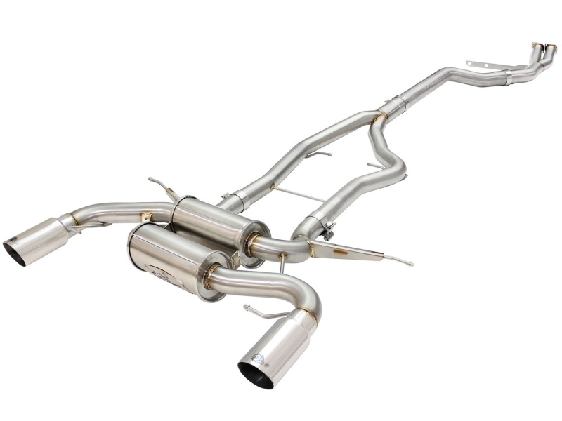 aFe MACHForce XP SS-304 Polish Tip 3.0in-2.5in Dia Cat Back Exhaust 11-13 BMW 335i (E90/E92) 3.0L - 49-36328-P