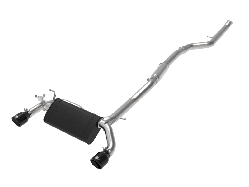 aFe MACH ForceXP 3IN to 2.5IN 304SS Cat-Back Exhaust System w/ Black Tips 14-16 BMW M235i (F22/23) - 49-36347-B