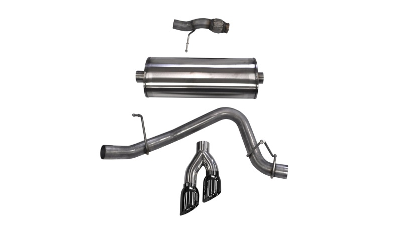 Corsa Cat Back Exhaust, Sport, 3in, Single Side Twin Black 4in Tips, 2015 Chevy Tahoe/GMC Yukon - 14859BLK