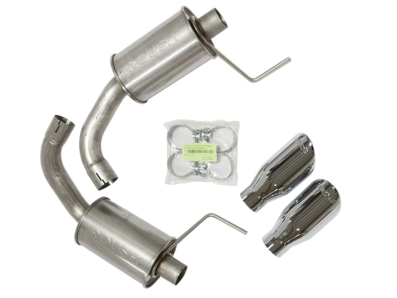 Roush 2015-2017 & 2024 Ford Mustang 5.0L V8 Exhaust Kit w/ Round Tips (304SS) - 421834