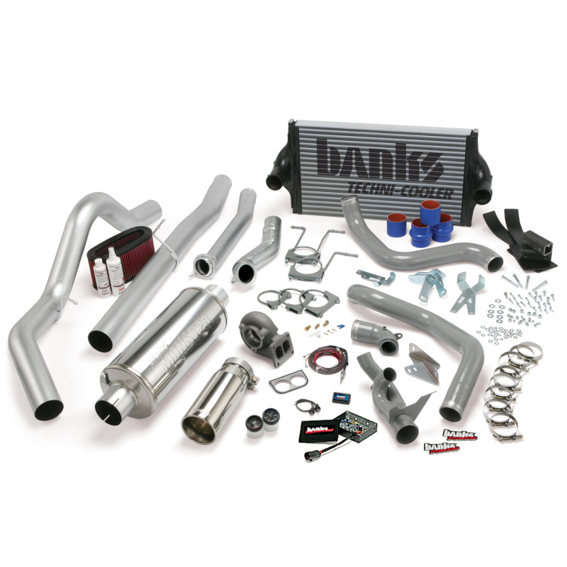 Banks Power 94-97 Ford 7.3L CCLB Auto PowerPack System - SS Single Exhaust w/ Chrome Tip - 46356