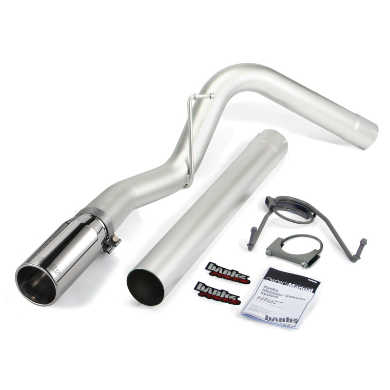 Banks Power 07-12 Dodge 6.7L SCLB-Mega Cab-SB Monster Exhaust Sys - SS Single Exhaust w/ Chrome Tip - 49764