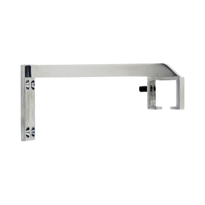 Square Zip 6 in. Return Bracket Polished Aluminum 1 in. Scale