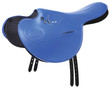 Zilco Full Tree Exercise Saddle with Closed Stirrup Bar -  black red blue