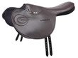 Zilco Full Tree Exercise Saddle with Closed Stirrup Bar -  black red blue
