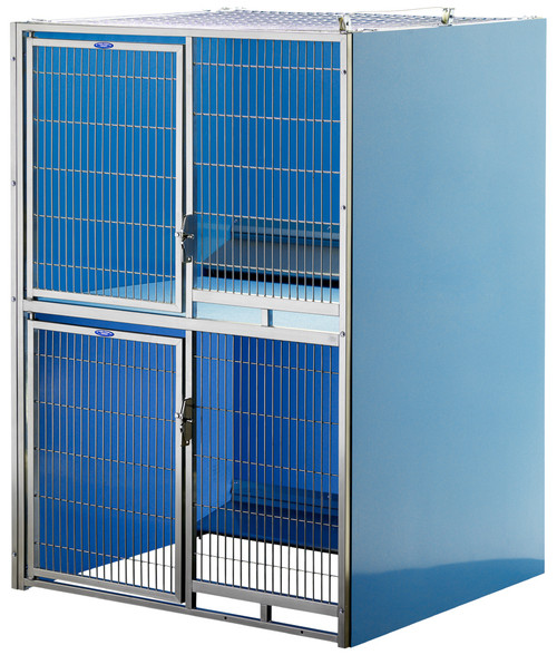 T-Kennel Double Decker, Blue, on concrete