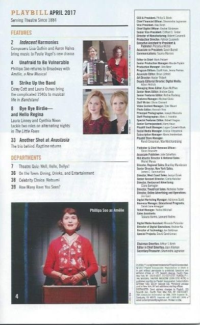 War Paint Playbill April 2017