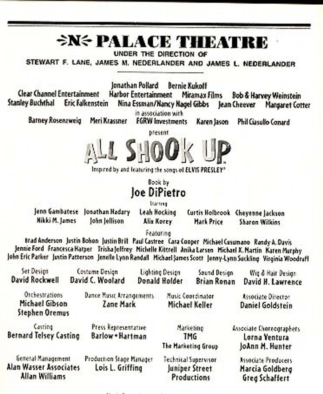 All Shook Up Broadway April 05 Playbill Jenn Ganbatese