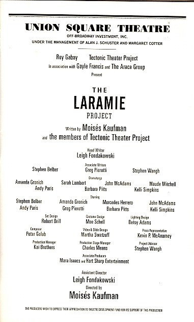 laramie project play pdf