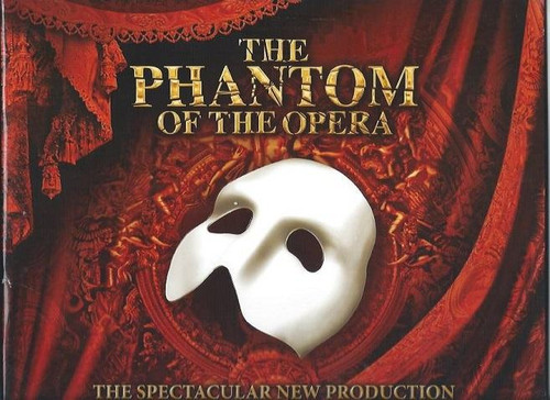 Phantom of the Opera Chris Mann, The New Production USA Tour 2013, Souvenir Brochure, The Phantom of the Opera is a musical with music by Andrew Lloyd Webber and lyrics by Charles Hart with additions from Richard Stilgoe