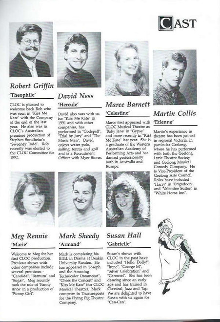 Can Can (Musical) Daniella Maddalena, Richard Corboy, Steve Murray, Souvenir Program  Cloc Musical Theatre Melbourne 1992
