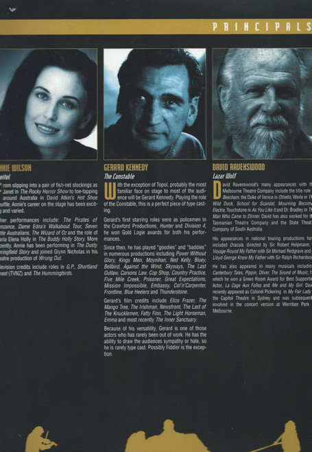 Fiddler on the Roof (Musical) Chaim Topol, Judith Roberts, Sally-Anne Upton, Nicholas Ryan, Souvenir Brochure 1998 