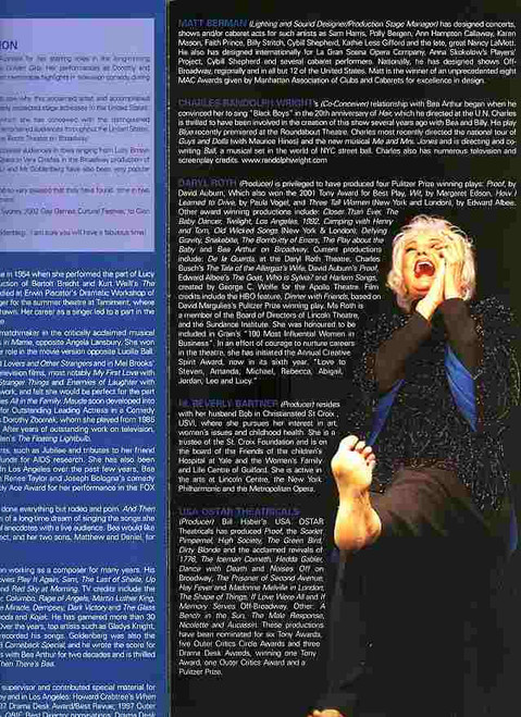 And Then There’s Bea (Comedy Show), Bea Arthur -One Man Show - Sydney, Australia 2002
