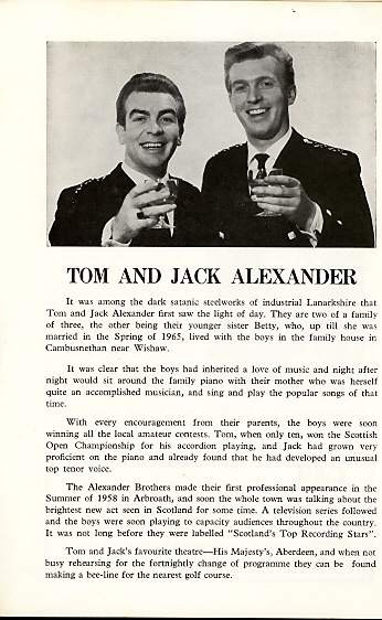 The Alexander Brothers Show (Concert), Folk-music duo from Scotland - 1973 Aberdeen at His Majesty's Theatre Aberdeen UK