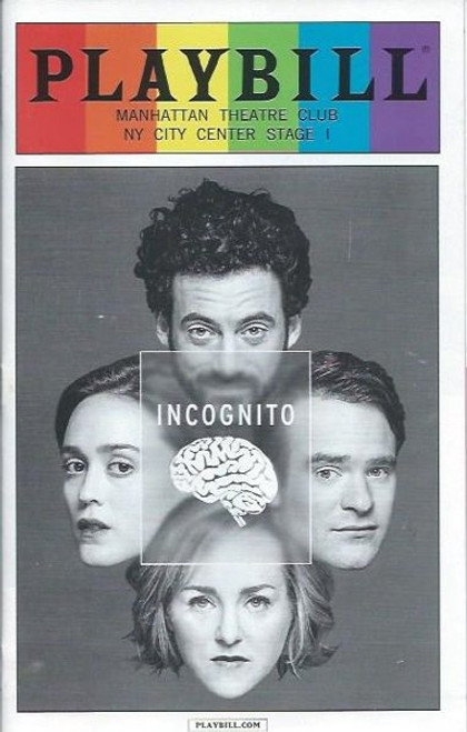 Incognito, by Nick Payne, Manhattan Theatre Club, Pride Playbill June 2016 Broadway, Geneva Carr, Charlie Cox, Heather Lind, Morgan Spector