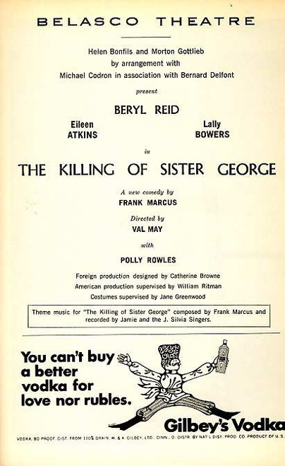 The Killing of Sister George (Play), Beryl Reid, Eileen Atkins, Lally Bowers, Polly Rowles 1967 Broadway Production