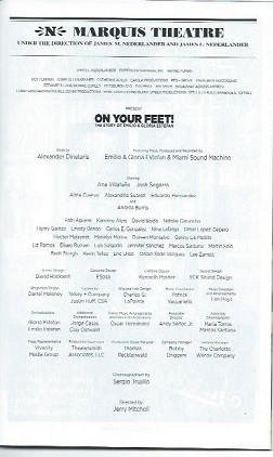 On Your Feet, Playbill Oct 2013, Ana Villafañe - Josh Segarra Playbill Oct 2015, On Your Feet Memorabilia, On Your Feet Playbills
