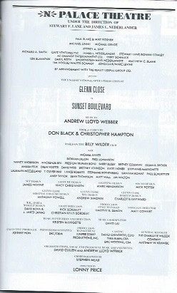 Sunset Boulevard,  Playbill March 2017, Sunset Boulevard Playbills, Glen Close, Michael Xavier, Siobhan Dillon, Fred Johanson, Preston Truman Boyd, Paul Schoeffler, Andy Taylor, Jim Walton