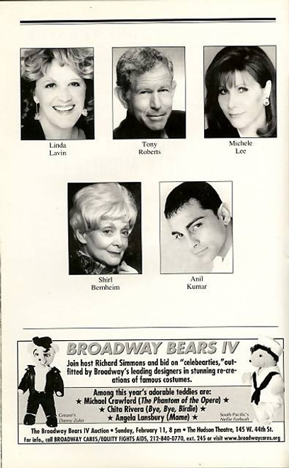 The Tale of the Allergists Wife (Play), Lind Lavin, Michele Lee, Tony Roberts - Feb 2001 Broadway production
