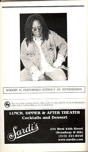 Whoopie (Comedy Show), Whoopi Goldberg  Nov 2004 20th-anniversary-Show, Lyceum Theatre