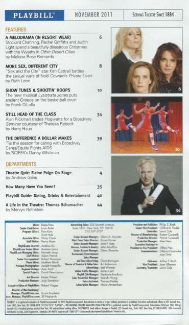 An Evening With Patti Lupone and Mandy Patinkin (Concert)
2011 Broadway Production – Ethel Barymore Theatre