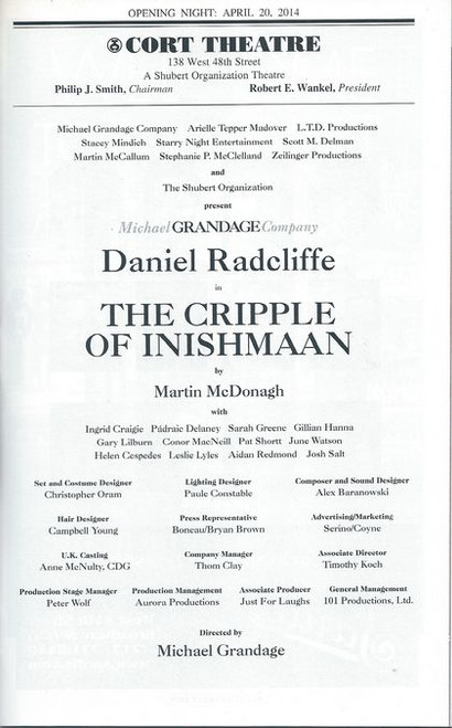 The Cripple of Inishmaan is a dark comedy by Martin McDonagh who links the story to the real life filming of the documentary Man of Aran. Set on the small Aran Islands community of Inis Meáin off the Western Coast of Ireland