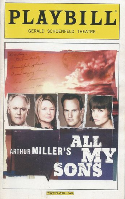  All My Sons
Broadway Nov 2008 - Gerald Schoenfeld TheatreCast: John Lihgow, Dianne Wiest, Patrick Wilson, Katie Holmes, Becky Ann Baker, Christian Camargo, Michael D'Addario, Danielle Ferland, Jordan Gelber, Damian Young
Directed by Simon McBurney