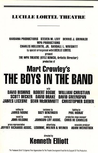 Boys, an extremely healthy run for both an off-Broadway production, and one not geared to a mainstream audience