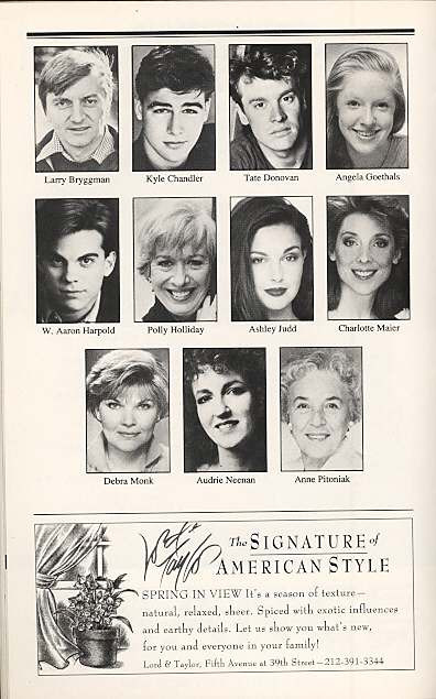 Picnic (21 Apr 1994)
Kyle Chandler, Ashley Judd, Larry Bryggman
Criterion Center Stage Right
