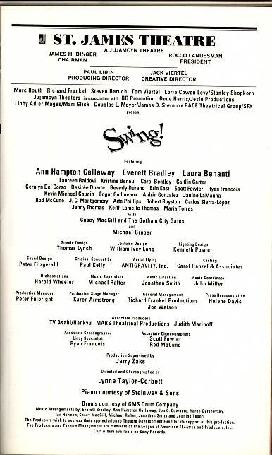 Swing (Dec 1999)
Ann Hampton Callaway, Everett Bradley
St James Theatre