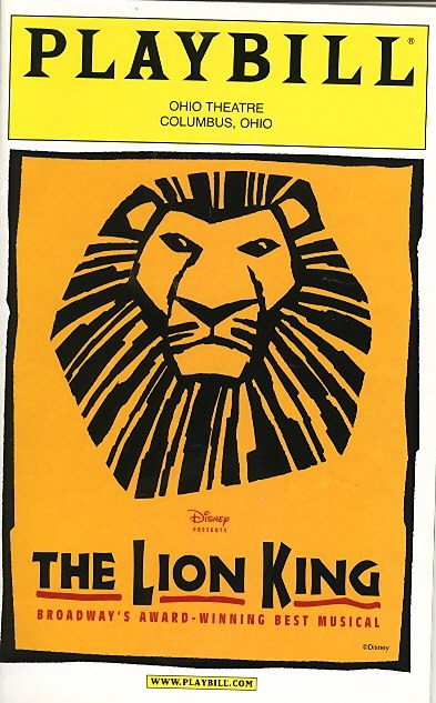 The Lion King USA National Tour 2004 Ohio Theatre Columbus Dan Donohue