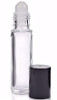 1/3 OZ. CLEAR GLASS ROLL-ON VIALS WITH BLACK CAPS (PACK OF 6)
