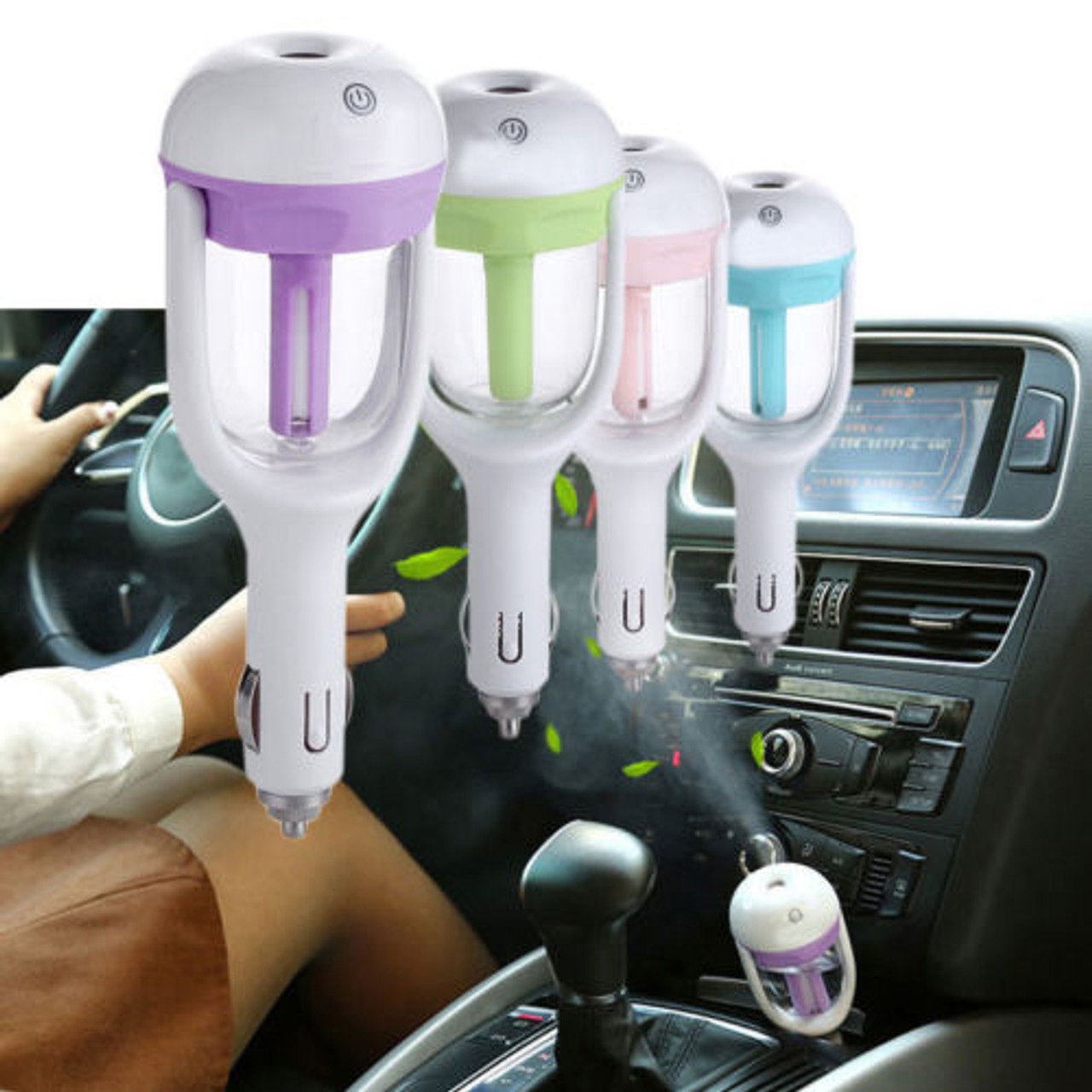 Essential Oil Car Air Freshener Ultrasonic Diffuser with 6 Pre-Filled Aroma  Pods