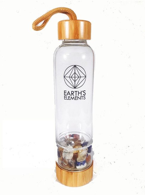 Earth's Elements Chakra Alignment Crystal Gemstone Water Bottle