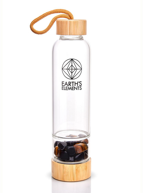 Earth's Elements Divine Protection Crystal Gemstone Water Bottle