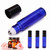 1/3 OZ. BLUE GLASS BOTTLES WITH METAL ROLL-ONS AND BLACK CAPS (PACK OF 6)