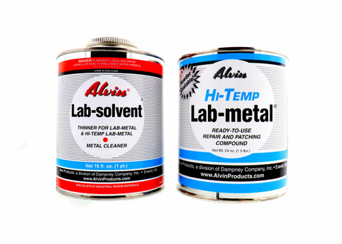Alvin 24 oz Hi Temp Lab Metal Repair Compound and 16 oz Hi Temp Lab Solvent