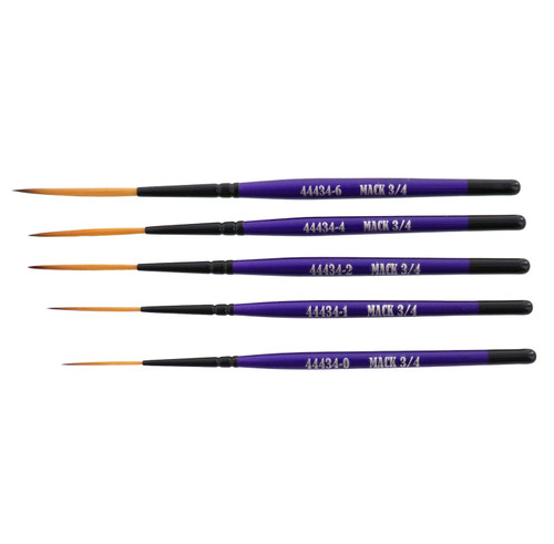 Set (5) Series 44434 The Virus Scrolling Script Pinstriping Brushes Sizes 0-6