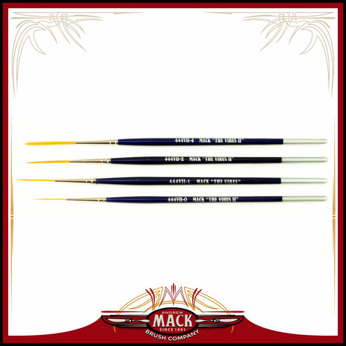 Set (4) The Virus II Series 444VII Size 0-4 Scrolling Script Pinstriping Brush