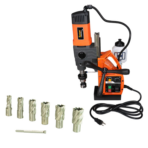 Cayken KCY-48-2WDO 1.8" Magnetic Drill Press with 7PC 1" Annular Cutter Kit